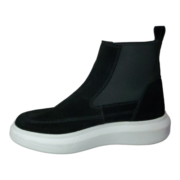 Nurture Atna Rebalance Platform High Top Suede Black Leather Sneaker Shoe 6.5 - Picture 7 of 7